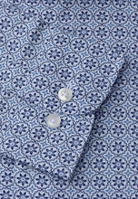 Load image into Gallery viewer, Mid Blue with Floral Print Cotton Poplin Shirt (4253BT)
