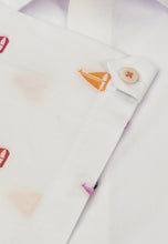 Load image into Gallery viewer, White with Mullticoloured Sailing Boats Short Sleeve &#39;Portofino&#39; Inspired Shirt (4300B)
