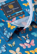 Load image into Gallery viewer, Blue with Multicoloured Butterfly ‘Conversational’ Tropical Zoo Print Shirt (4311B)
