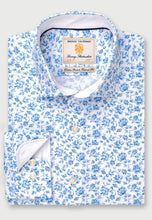 Load image into Gallery viewer, Blue Flower Print Business Casual Shirt (4319AT)
