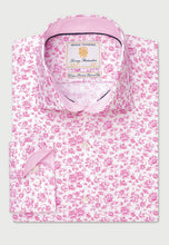 Load image into Gallery viewer, Pink Flower Print Business Casual Shirt (4319BT)
