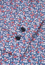 Load image into Gallery viewer, Blue with Red and White Rose Print Business Casual Shirt (4320CT)
