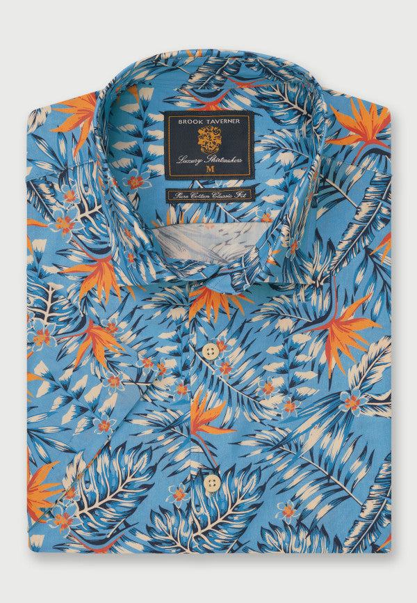 Floral Print Tropical Short Sleeve Shirt