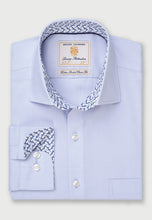 Load image into Gallery viewer, Plain Sky Blue Business Casual Long Sleeve Shirt (4366CR)
