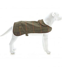 Load image into Gallery viewer, Tweed Dog Coat with Chocolate Fleece
