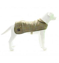 Load image into Gallery viewer, Tweed Dog Coat with Sage Fleece
