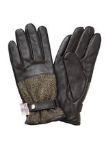 Load image into Gallery viewer, Sterling Half Leather Harris Tweed Gloves
