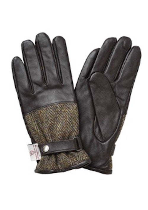 Sterling Half Leather Harris Tweed Gloves