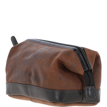 Load image into Gallery viewer, Leather Wash Bag Brown: LOU
