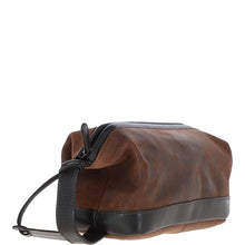 Load image into Gallery viewer, Leather Wash Bag Brown: LOU
