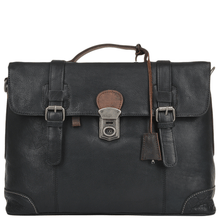 Load image into Gallery viewer, Leather Work Briefcase in Black
