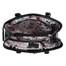 Load image into Gallery viewer, Cheltenham Leather Crocodile Print Two Section with mid-purse Bag (Black C54)
