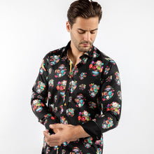 Load image into Gallery viewer, Claudio Lugli Funky 3D Floral Sugar Skulls Shirt CP6890
