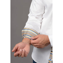 Load image into Gallery viewer, Claudio Lugli White Shirt with Coloured Trim
