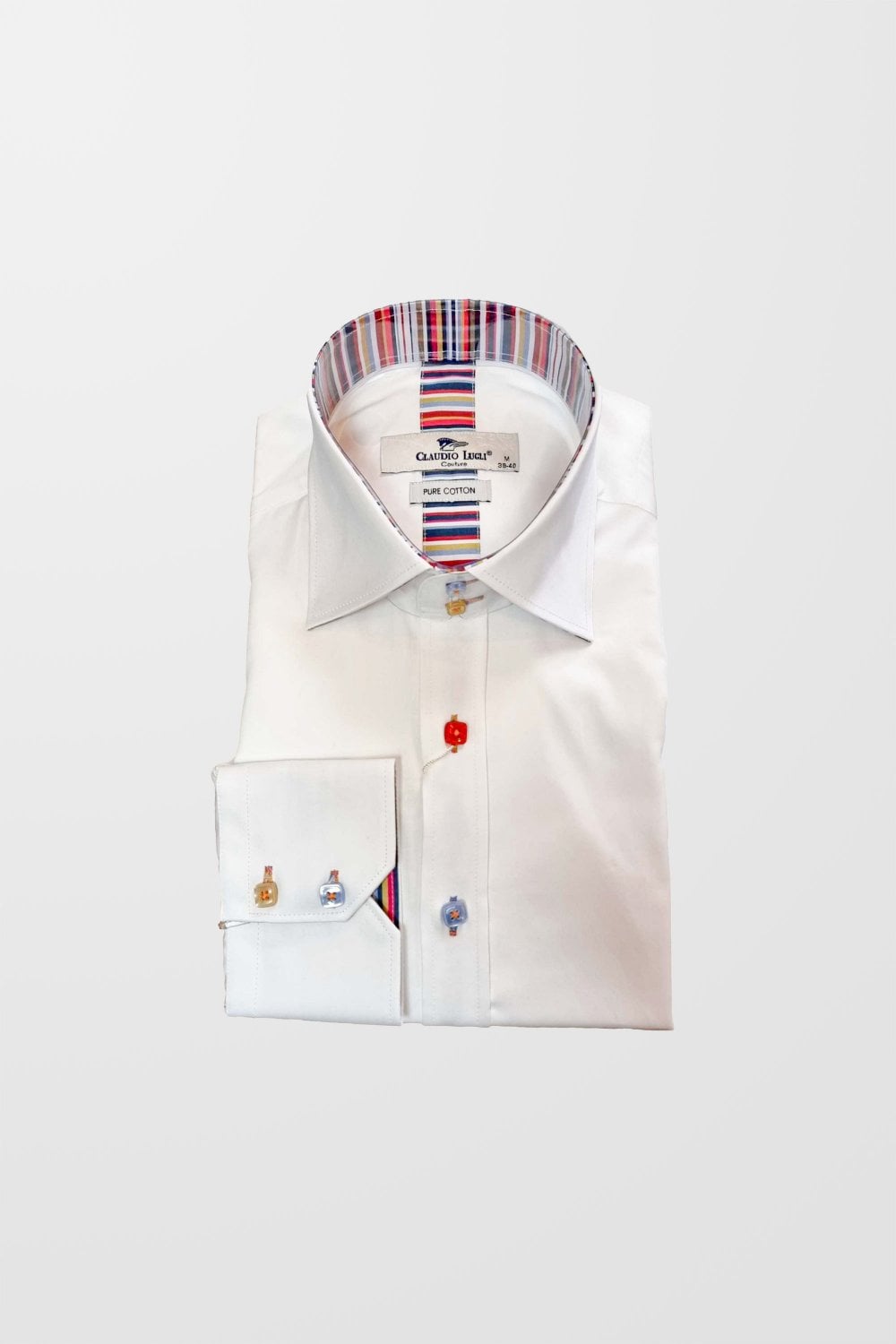 Claudio Lugli White Shirt with Stripe Detail (CP6752)