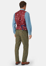 Load image into Gallery viewer, Haincliffe Green with Blue &amp; Merlot Overcheck Tweed Waistcoat
