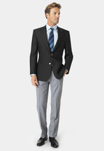 Load image into Gallery viewer, Black Henley Classic Wool Blend Patch Pocket Blazer
