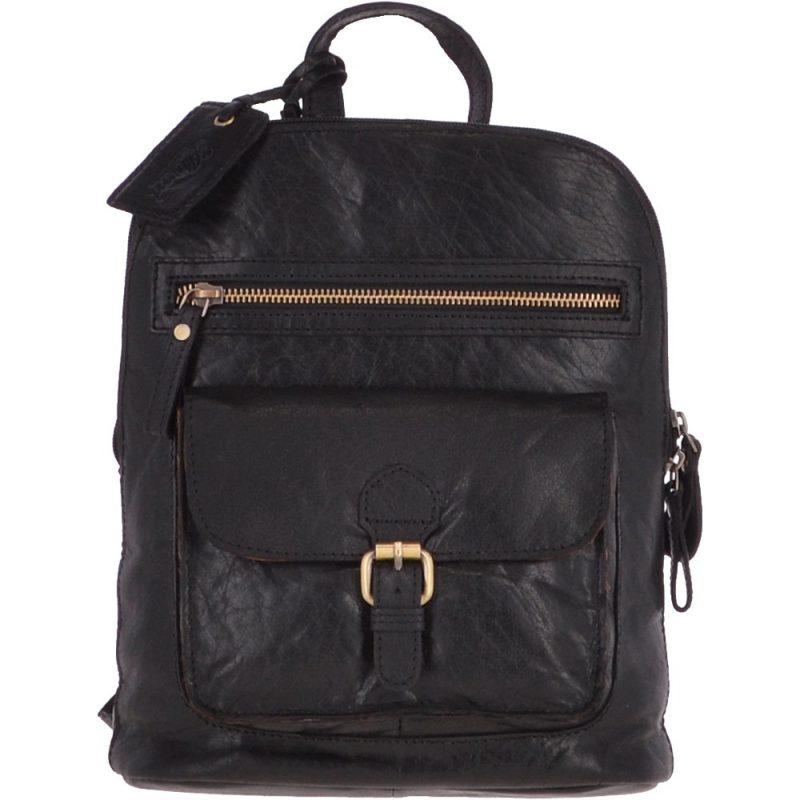 Gloucester Small Vintage Leather Backpack (Black)