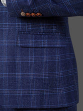 Load image into Gallery viewer, Marc Darcy Chigwell 3pc Blue Tweed Check Suit
