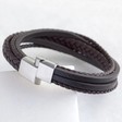 Load image into Gallery viewer, Men&#39;s Brown Layered Leather Bracelet
