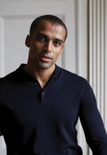 Load image into Gallery viewer, Plockton Extra Fine Merino 14 Gauge Long Sleeve Polo Shirt
